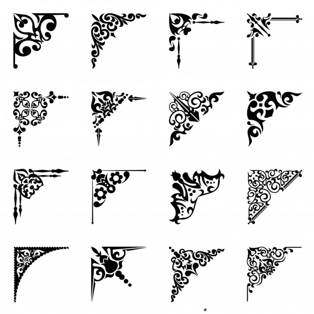626x626 Set Of Corner Ornament Vector Premium Download