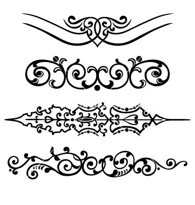 380x400 Set Swirling Decorative Elements Ornament Vector Arty Inpiration