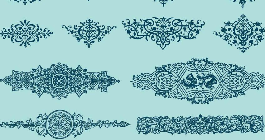 850x450 Free Ornaments, Frames Borders Vector Templates
