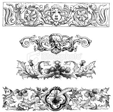 380x377 Vintage Engraving From Of Gothic Or Neo Classical Design