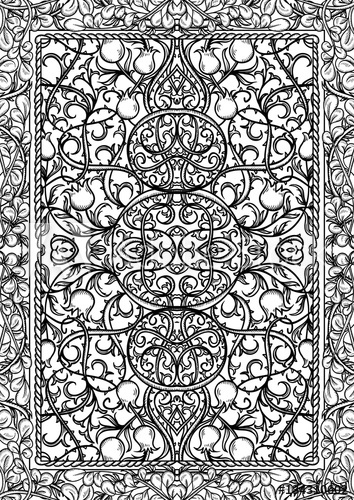 354x500 Vintage Gothic Pattern With Floral Elements Black And White