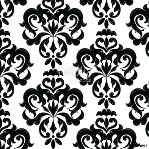 500x500 Classic Gothic Style Ornament Pattern In Black And White Vector