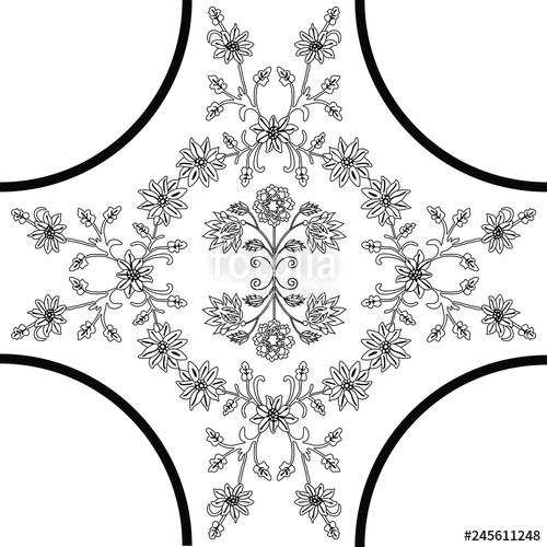 500x500 Floral Gothic Pattern In Vector Stock Image And Royalty Free