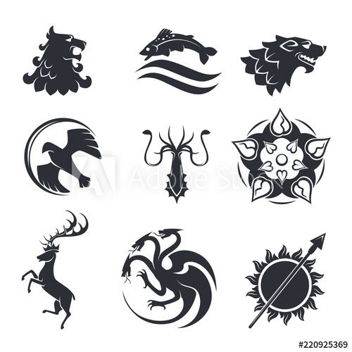 500x500 Heraldic Gothic Vector Animals And Birds Or Fish