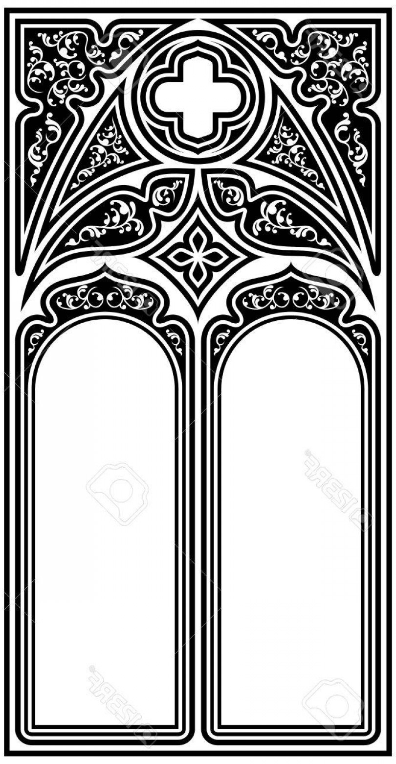 810x1560 Photostock Vector Frame For Text In The Gothic Style In The Form