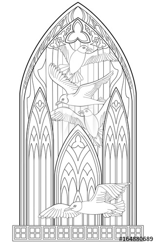 320x500 Page With Black And White Drawing Of Beautiful Medieval Gothic