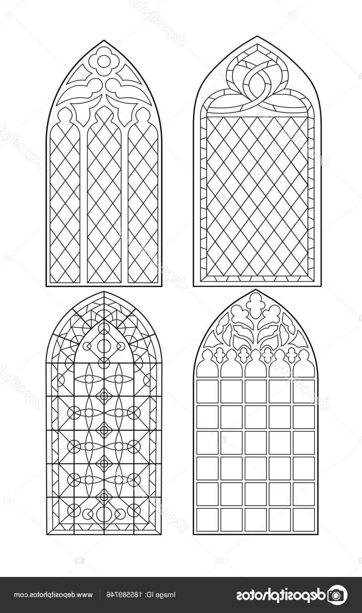 1206x2040 Vector Gothic Church Window Studiogrfx