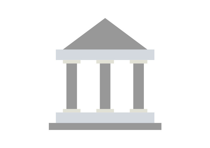 800x566 Government Building Flat Vector Icon