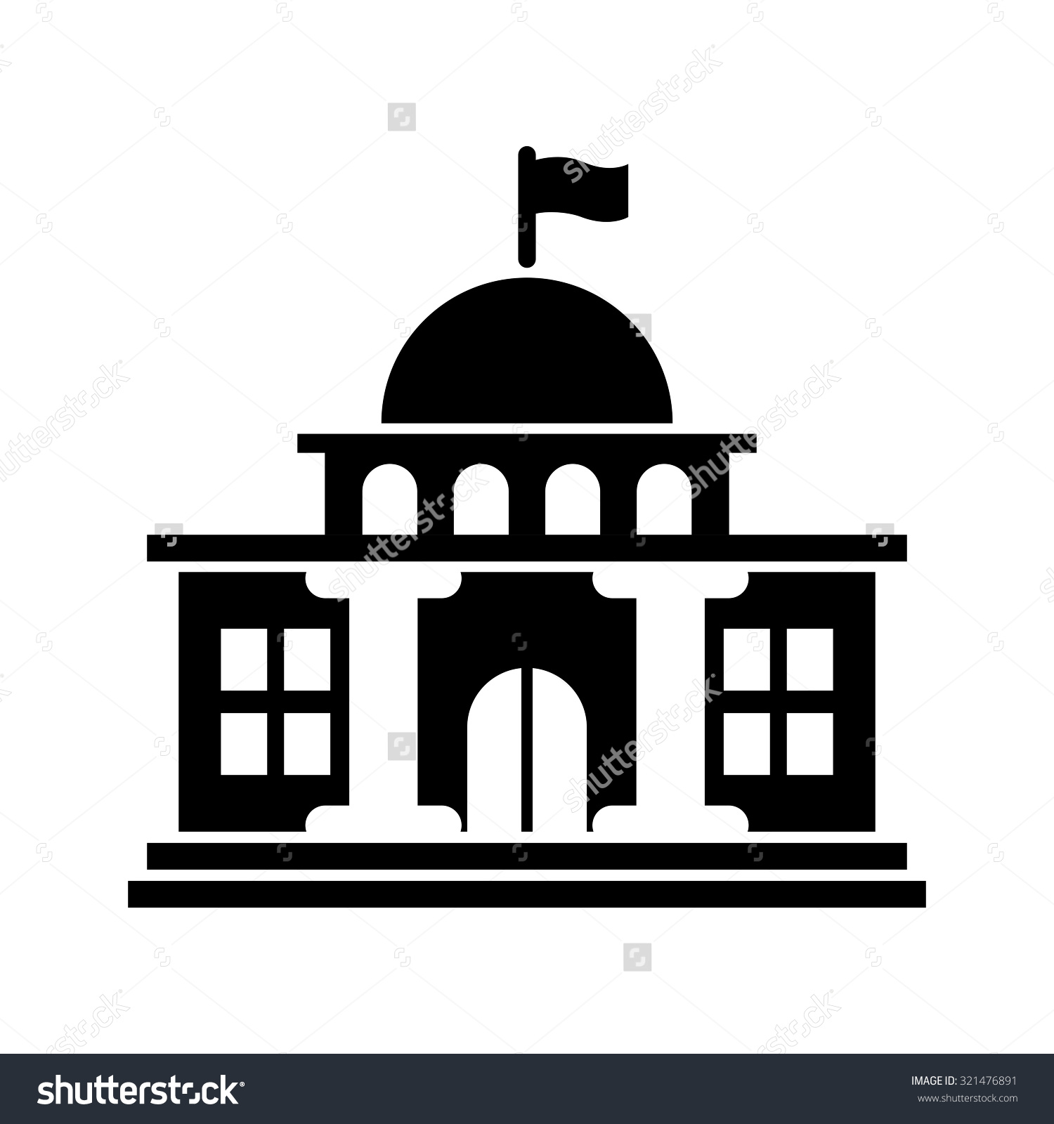 1500x1600 Government Building Clipart Black And White