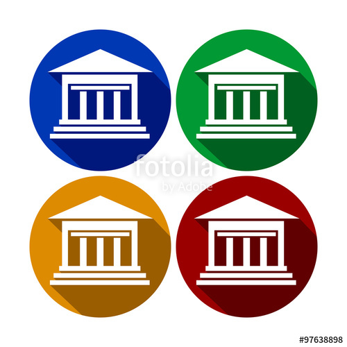 500x500 Government Institute Building Circle Flat Icons Stock Image