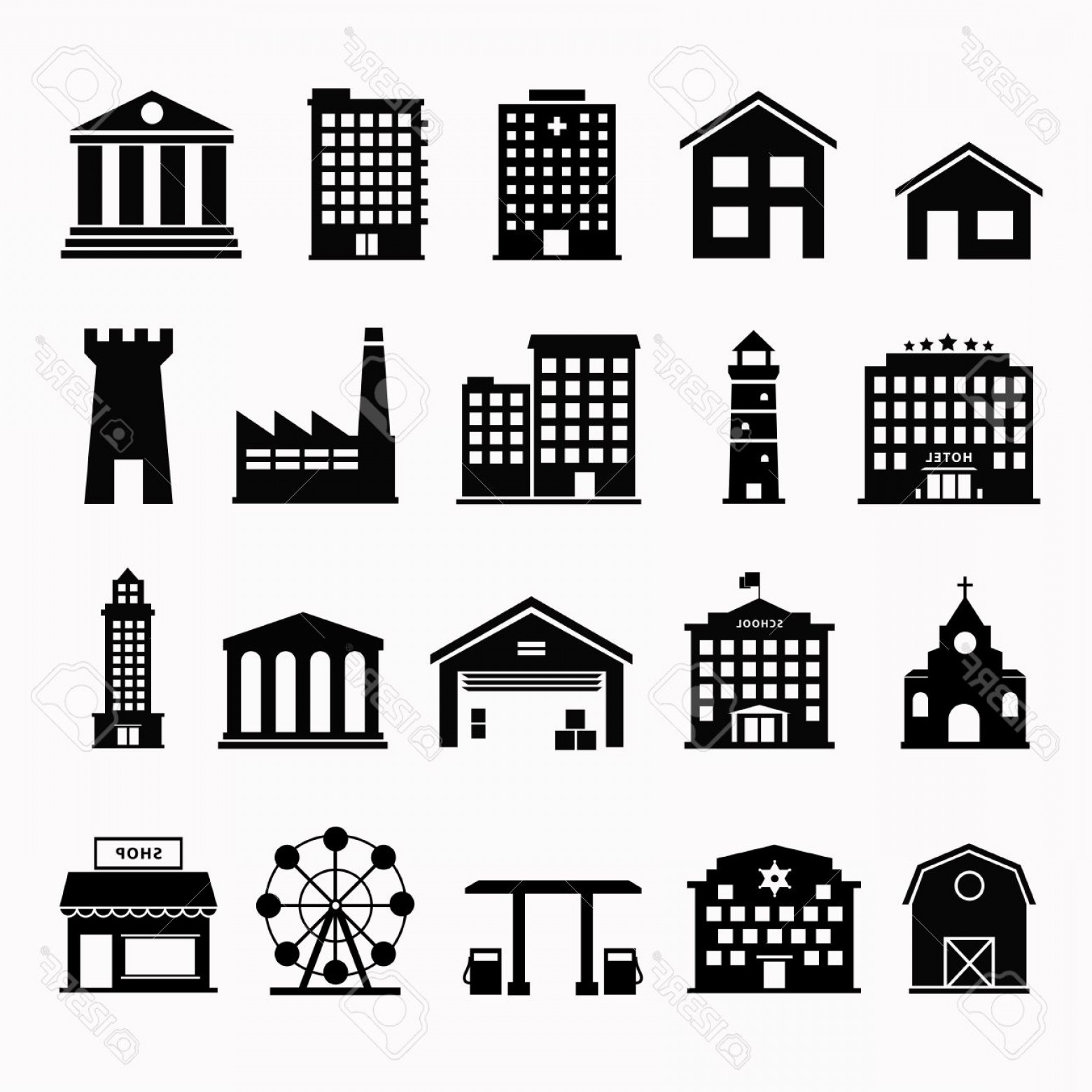 1560x1560 Vector Building Icon Hoodamath