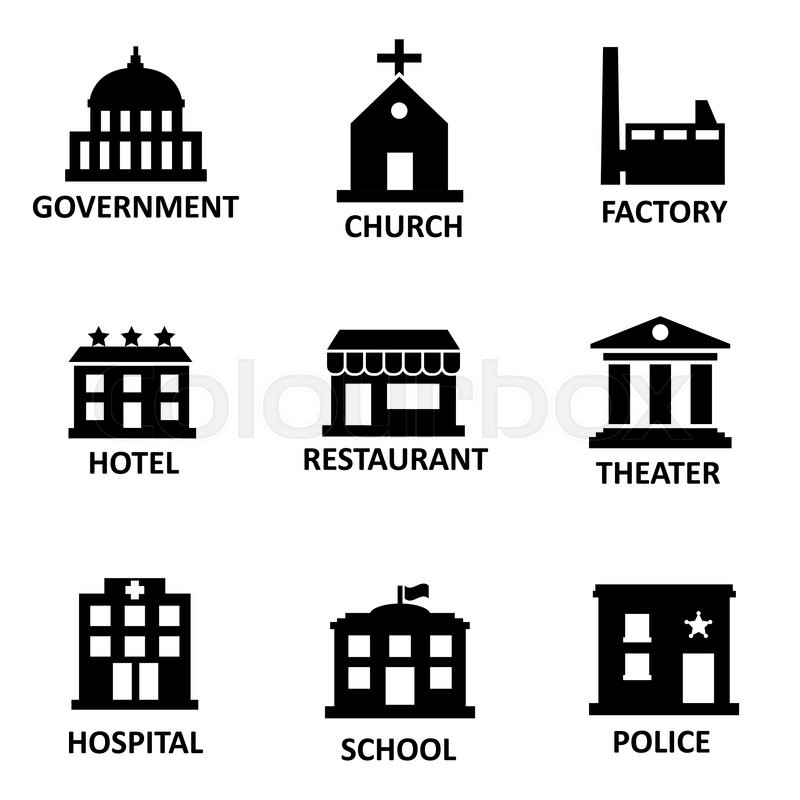 800x800 Vector Black Government Building Icons Stock Vector Colourbox