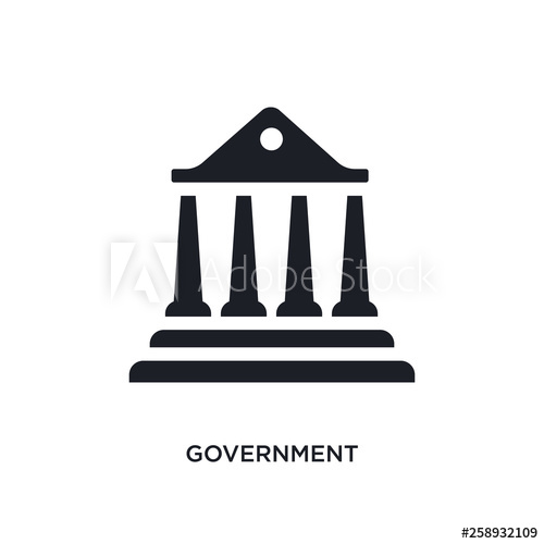 500x500 Black Government Isolated Vector Icon Simple Element Illustration