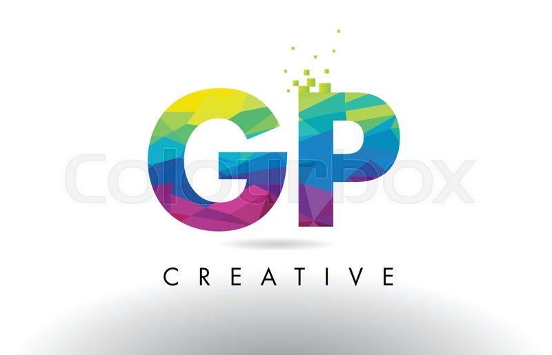800x515 Gp G P Colorful Letter Design With Stock Vector Colourbox
