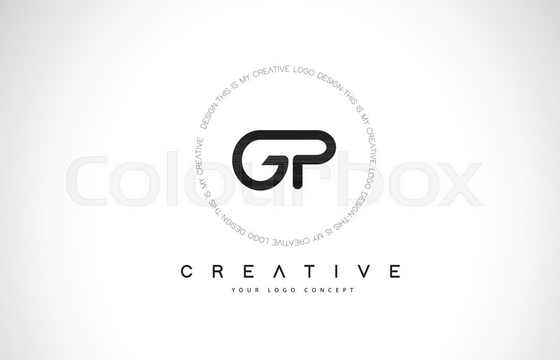 800x515 Gp G P Logo Design With Black And Stock Vector Colourbox
