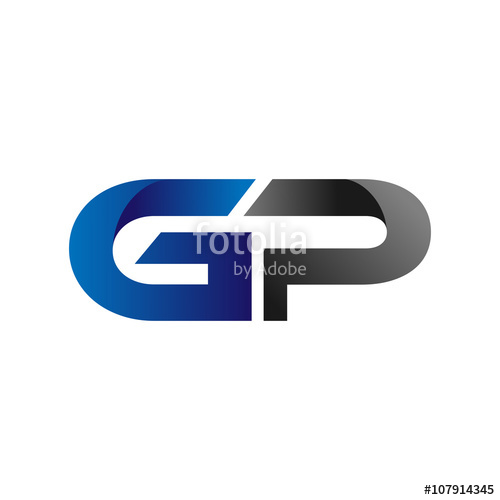500x500 Modern Simple Initial Logo Vector Blue Grey Gp Stock Image
