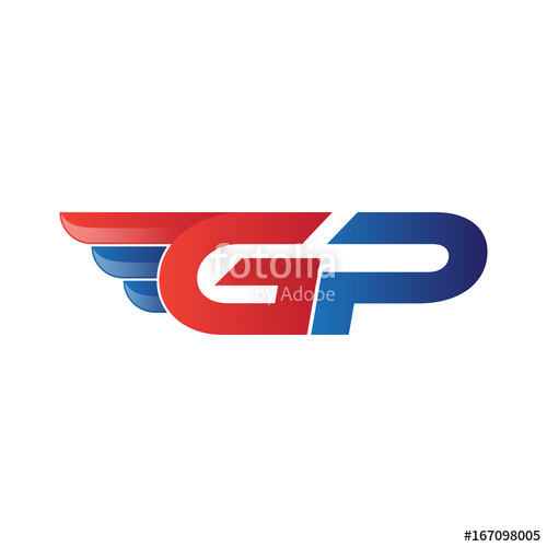 500x500 Fast Initial Letter Gp Logo Vector Wing Stock Image And Royalty
