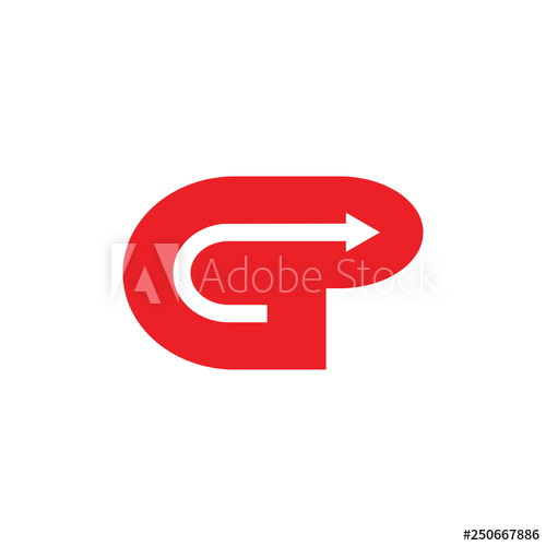 500x500 Letter Gp Simple Arrow Logo Vector