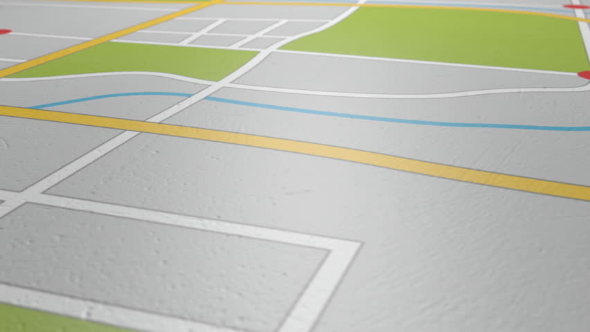 852x480 A Perspective Slow Pan Of A Realistic Vector Gps Map
