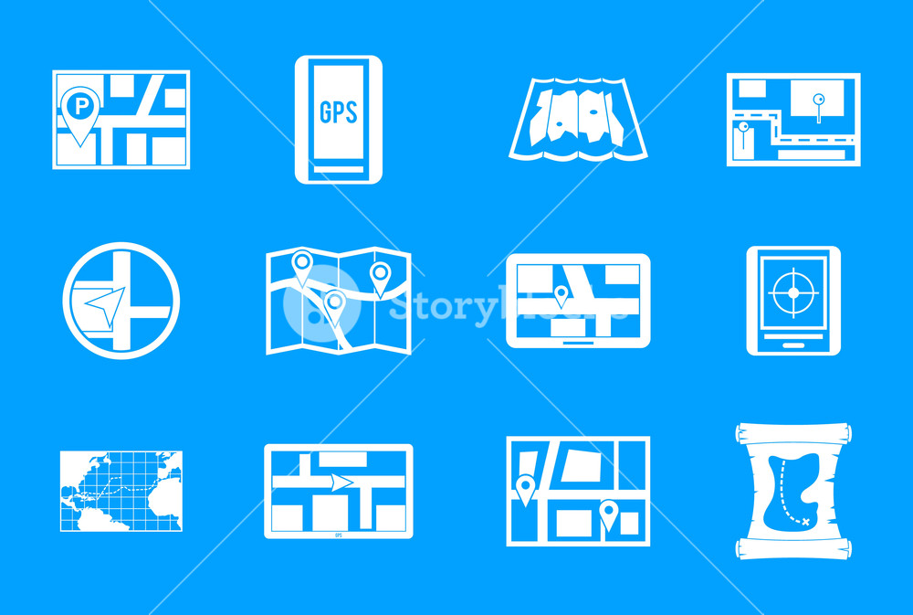 1000x673 Gps Map Icon Set Simple Set Of Gps Map Vector Icons For Web