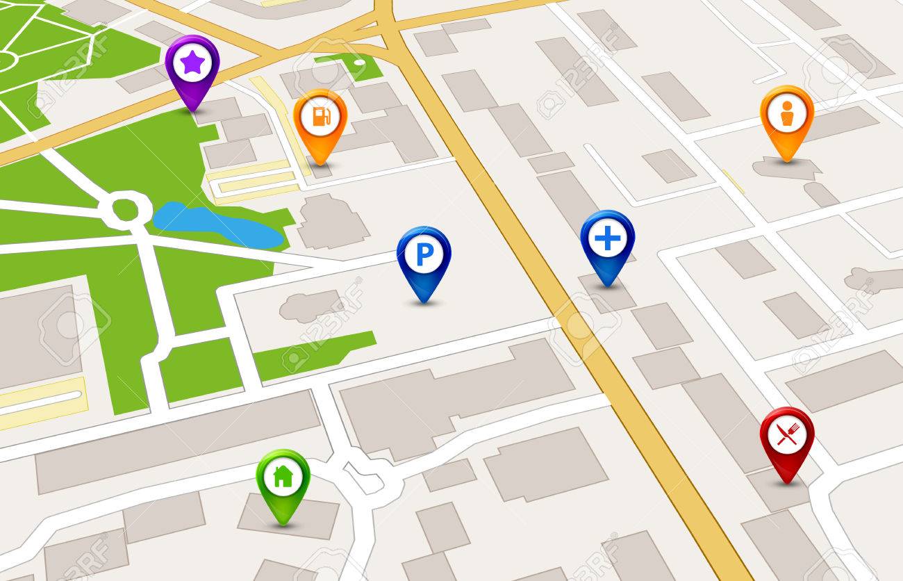 1300x836 Perspective City Map Gps Service Concept Design And Vector