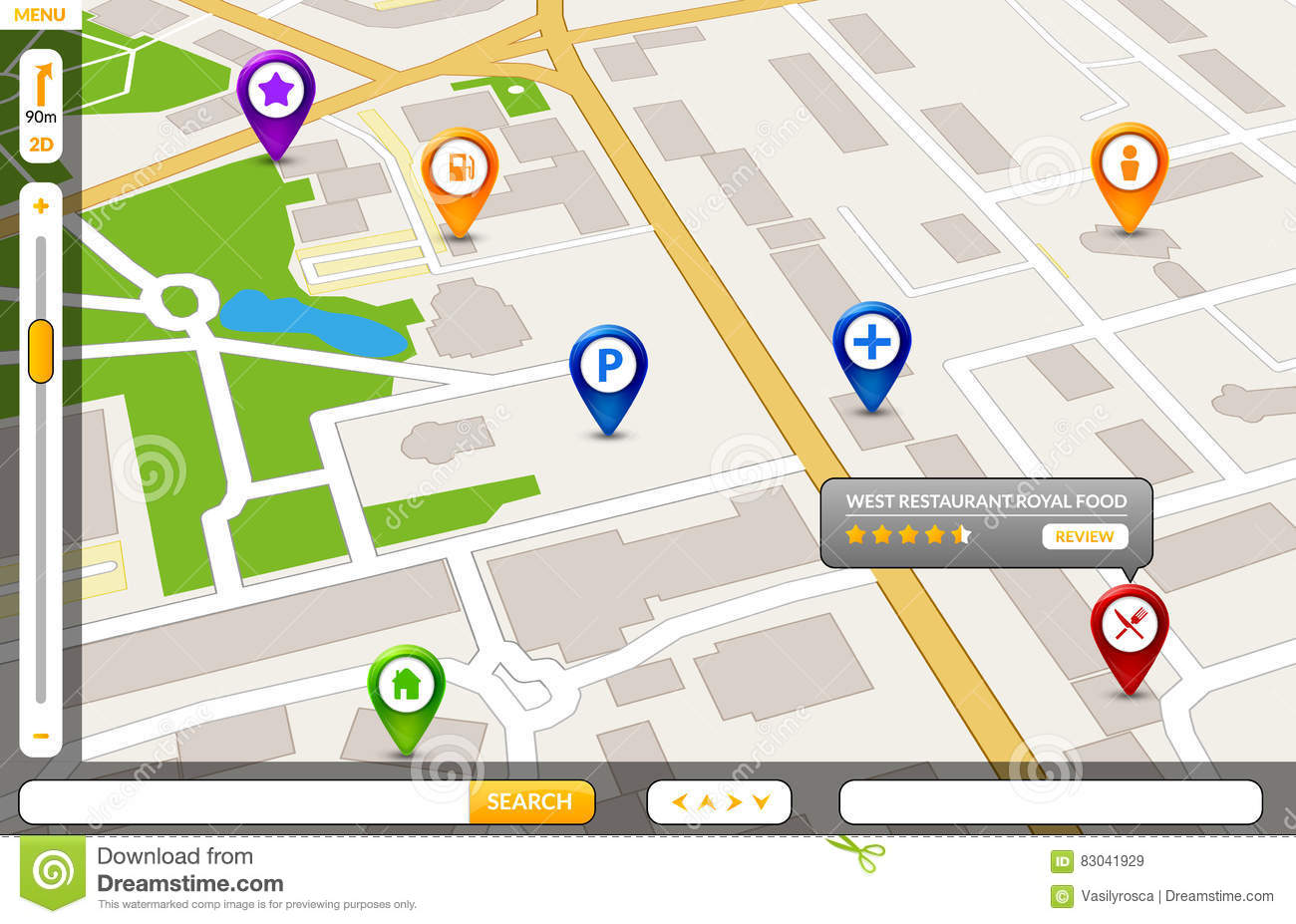 1300x927 Perspective City Map Gps Service Concept Design Stock At Vector