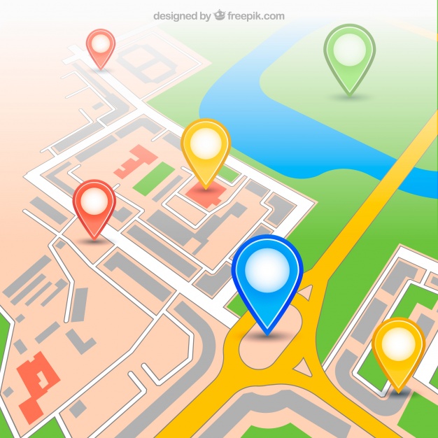 626x626 Urban Gps Map With Pins Vector Free Download