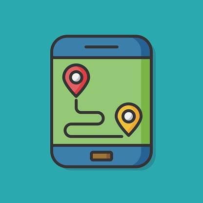 416x416 Cellphone Gps Map Vector Icon Premium Clipart