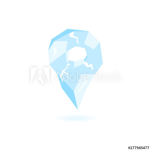 500x500 Icy Location Pin Gps Marker Vector Icon
