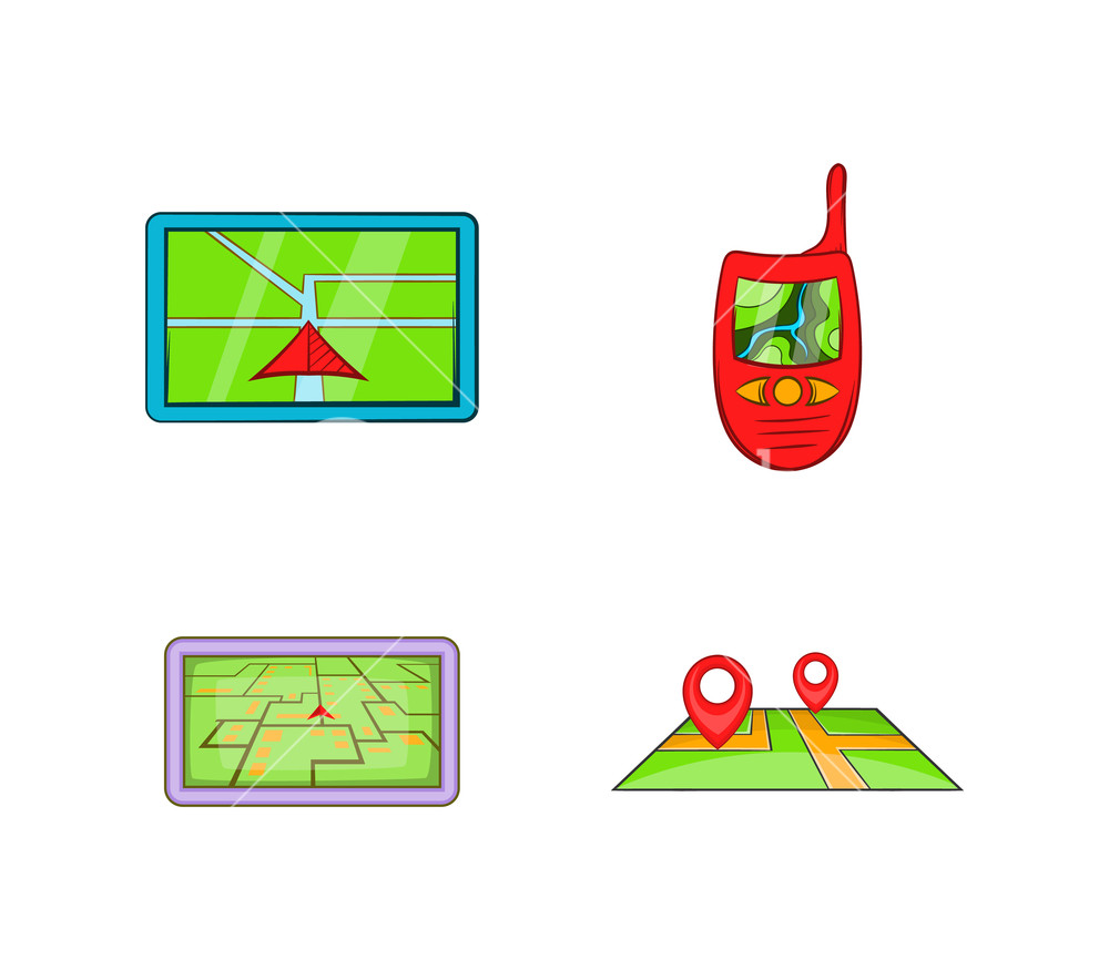 1000x875 Gps Icon Set Cartoon Set Of Gps Vector Icons For Web Design