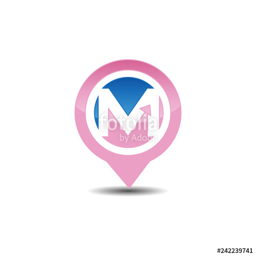 500x500 M Letter Gps Logo Gps Vector Gps Icon Navigation Vector Logo