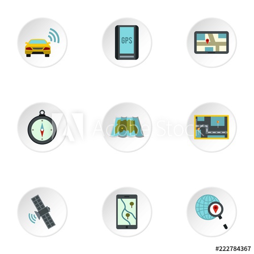 500x500 Gps Icons Set Flat Illustration Of Gps Vector Icons For Web