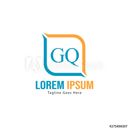 500x500 Initial Gq Logo Template With Modern Frame Minimalist Gq Letter
