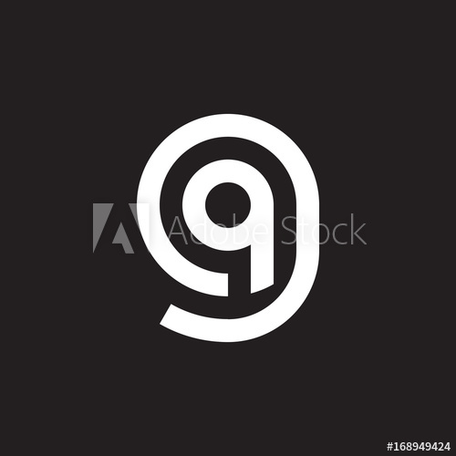 500x500 Initial Lowercase Letter Logo Gq, Qg, Q Inside G, Monogram Rounded