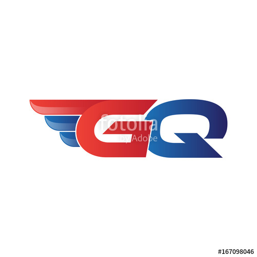500x500 Fast Initial Letter Gq Logo Vector Wing Stock Image And Royalty