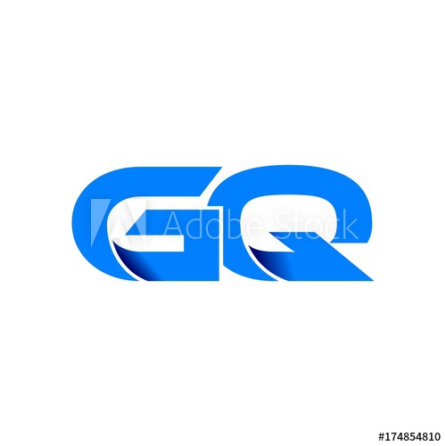 500x500 Gq Logo Initial Logo Vector Modern Blue Fold Style
