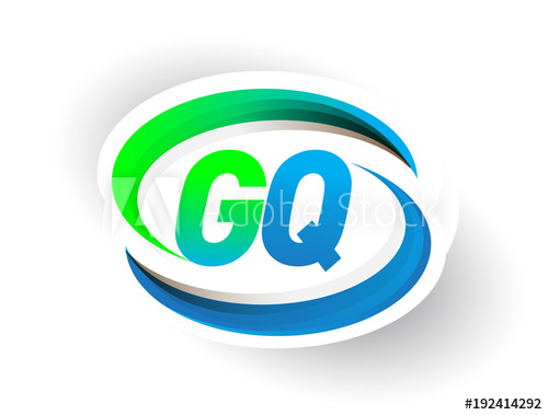 500x379 Initial Letter Gq Logotype Company Name Colored Blue And Green
