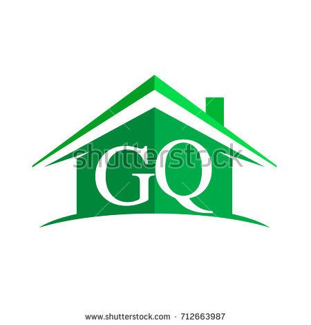 450x470 Initial Logo Gq With House Icon And Green Color, Business Logo