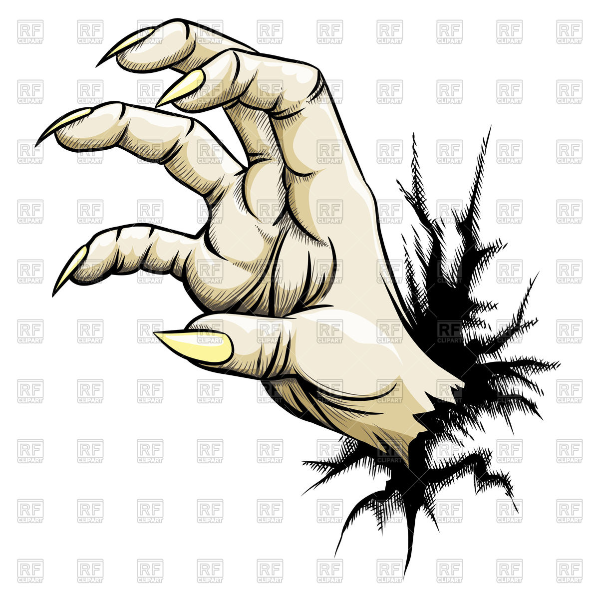 1200x1200 Grabbing Zombie Hand With Claws Vector Image Of People