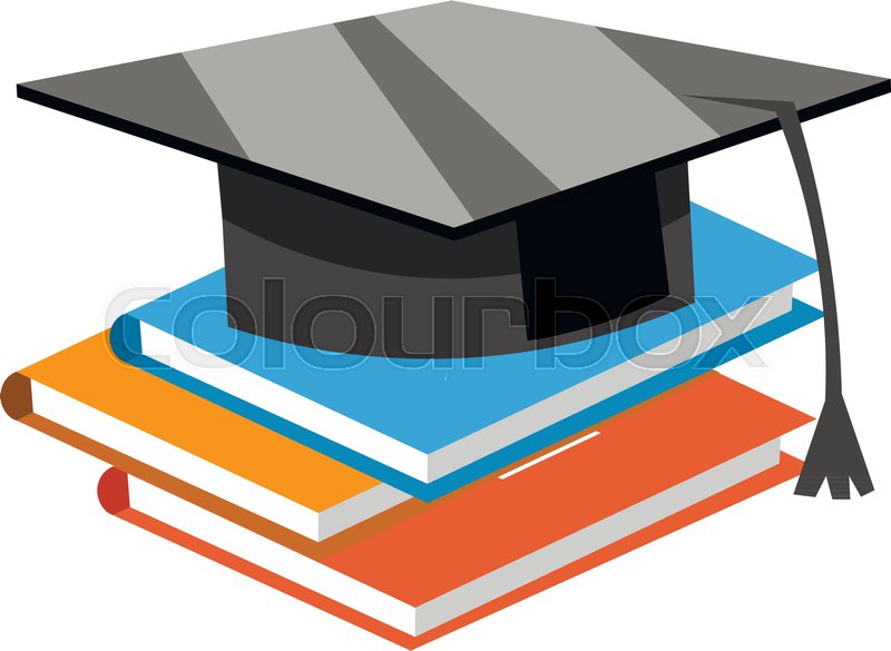 800x585 Books With The Graduate Cap Vector Stock Vector Colourbox