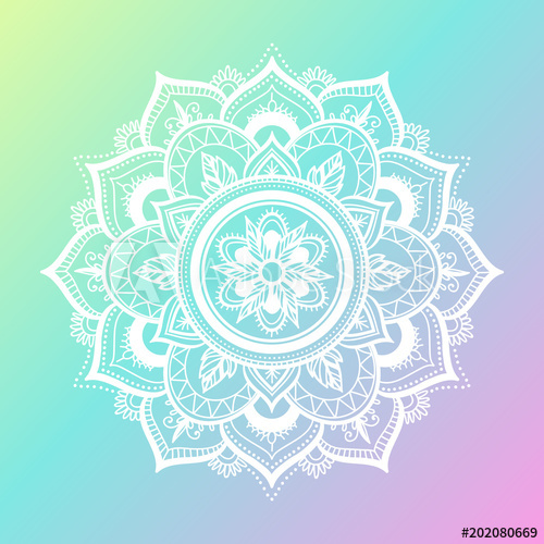 500x500 Round Gradient Mandala On Gradient Background Vector Boho Mandala