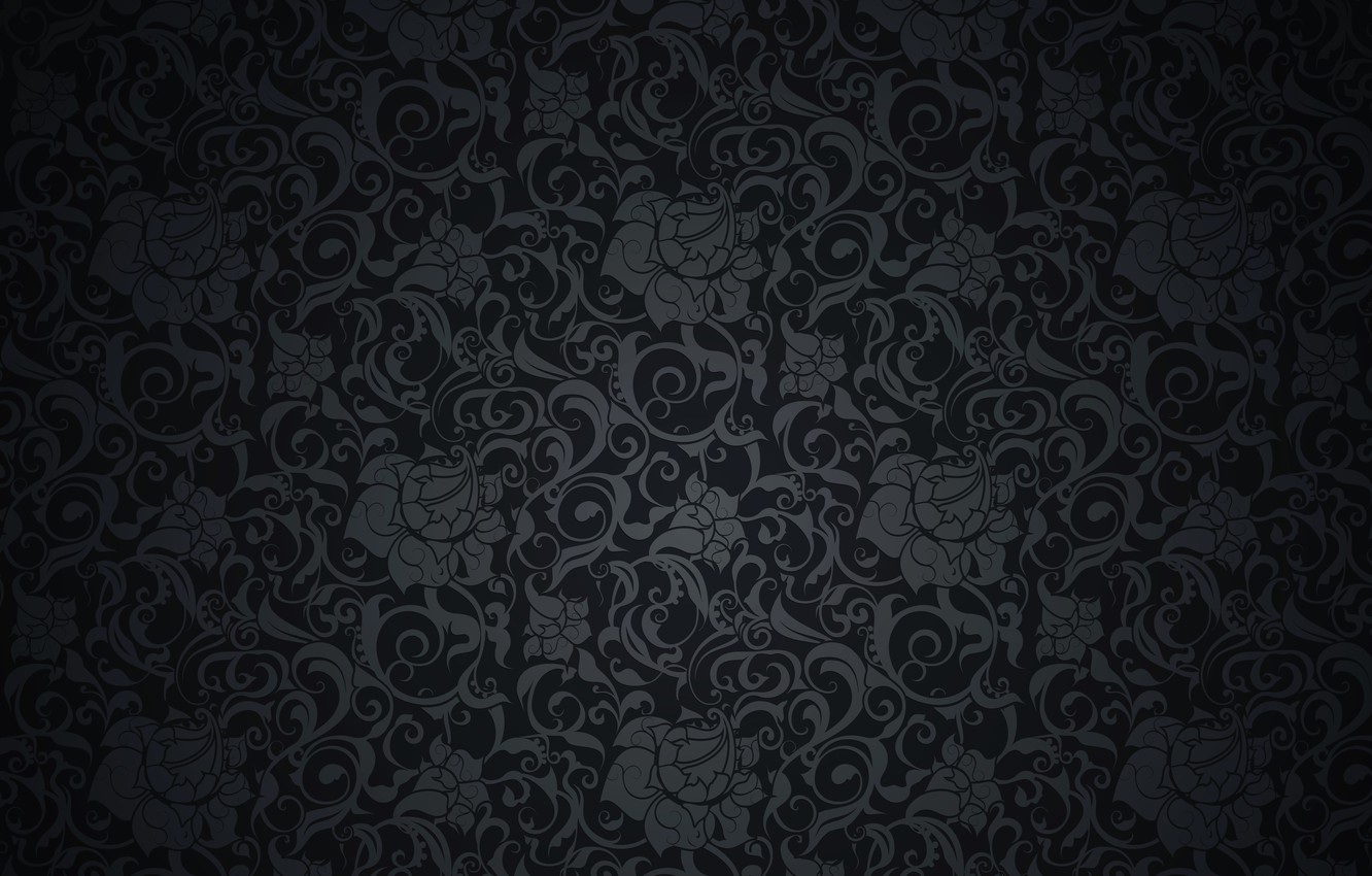 Wallpaper Retro, Pattern, Vector, Dark, Black, Ornament, Vintage 1332x850 Wallpaper Retro, Pattern, Vector, Dark, Black, Ornament, Vintage
