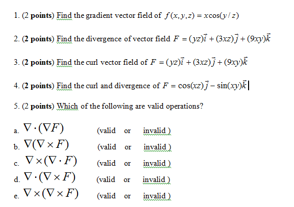 576x406 Solved Find The Gradient Vector Field Of F