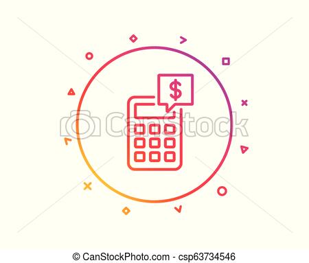 450x383 Calculator Line Icon Accounting Sign Vector Calculator Line