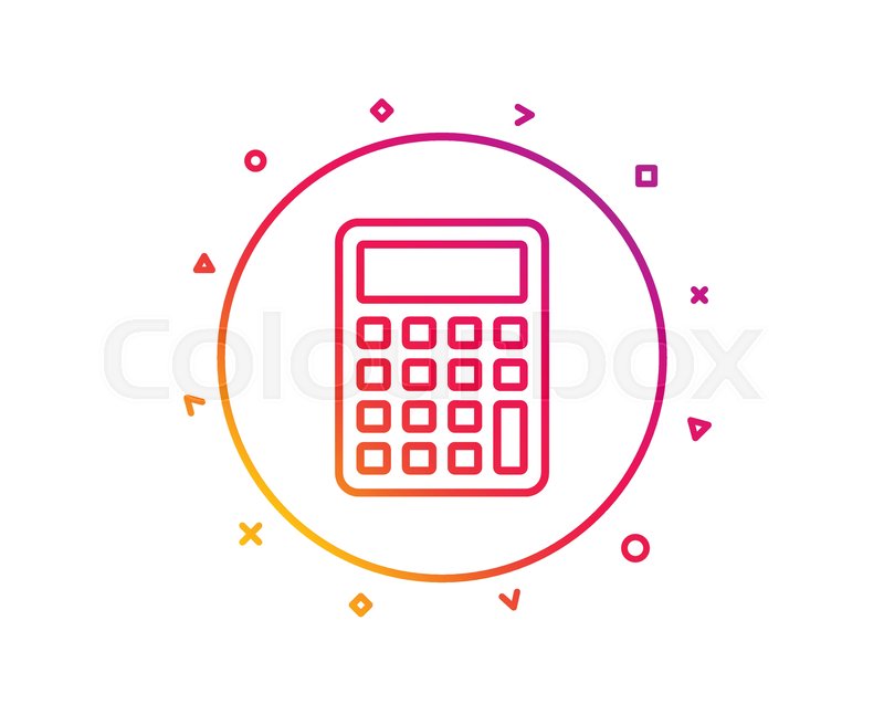 800x647 Calculator Line Icon Accounting Sign Stock Vector Colourbox