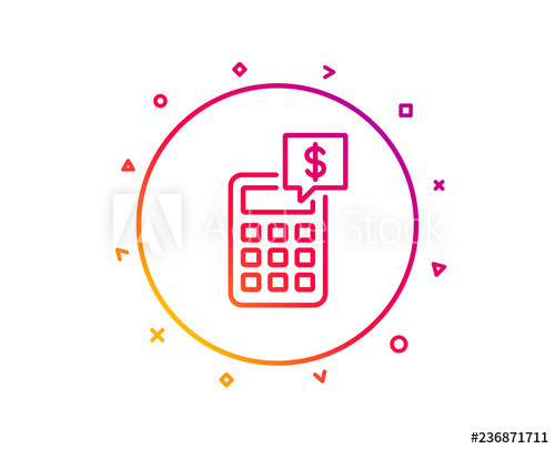 500x405 Calculator Line Icon Accounting Sign Calculate Finance Symbol