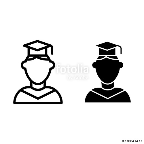Graduate Line And Glyph Icon Person In Graduate Hat Vector 500x500 Graduate Line And Glyph Icon Person In Graduate Hat Vector