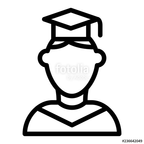 Graduate Line Icon Person In Graduate Hat Vector Illustration 500x500 Graduate Line Icon Person In Graduate Hat Vector Illustration