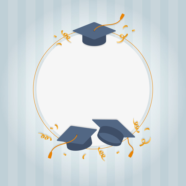 626x626 Graduation Background With Mortar Boards Vector Vector Free Download