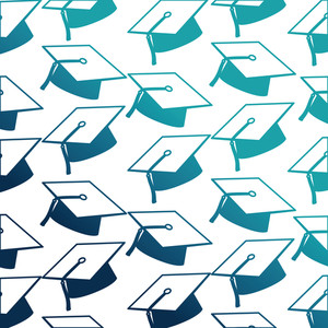 300x300 Hats Graduation Pattern Background Vector Illustration Design